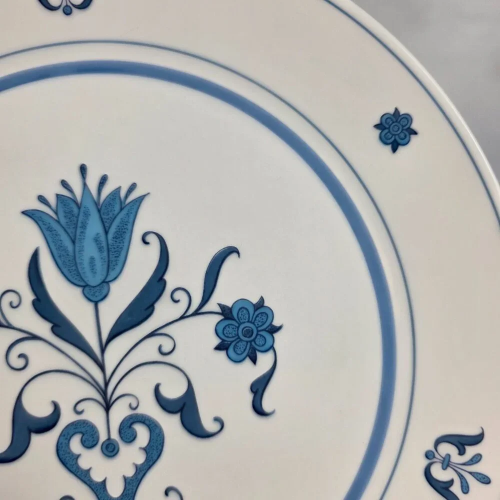 TWO Noritake Blue Haven Salad Plates Blue Flowers & Bands